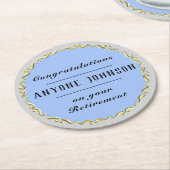 Retirement Gold-scroll Design personalize Ronde Kartonnen Onderzetter (Gebogen)