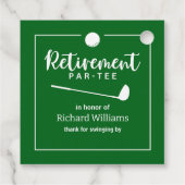 Retirement Golf Ball T-shirt Vlag Modern Bedankjes Labels (Achterkant)
