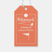 Retirement Golf Ball T-shirt Vlag Modern Cadeaulabel (Achterkant)