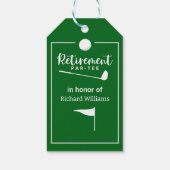 Retirement Golf Ball T-shirt Vlag Modern Cadeaulabel (Achterkant)