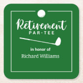 Retirement Golf Ball T-shirt Vlag Modern Kartonnen Onderzetters (Voorkant)