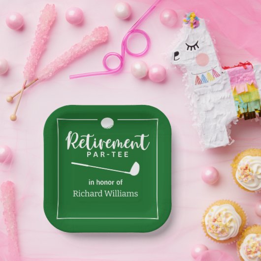 Retirement Golf Ball T-shirt Vlag Modern Papieren Bordje (Feest)