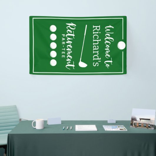 Retirement Golf Ball T-shirt Vlag Modern Spandoek (Beurs)