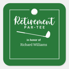 Retirement Golf Ball T-shirt Vlag Modern Vierkante Sticker