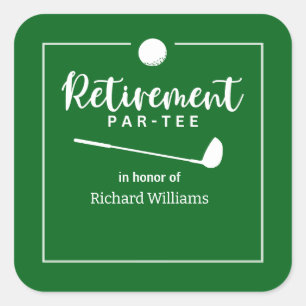 Retirement Golf Ball T-shirt Vlag Modern Vierkante Sticker