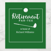 Retirement Golf Ball T-shirt Vlag Modern Wijn Etiket (Enkel label)