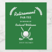 Retirement Golf Clubs Krans Themaparty Wijn Etiket (Enkel label)