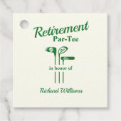 Retirement Golf Clubs Thema Par T-shirt Bedankjes Labels (Voorkant)