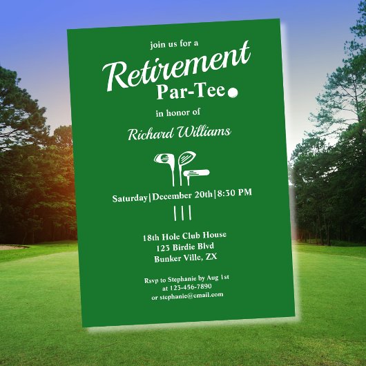 Retirement Golf Clubs Thema Par T-shirt Kaart