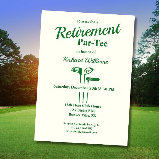 Retirement Golf Clubs Thema Par T-shirt Kaart