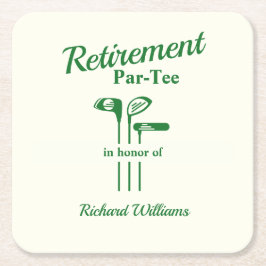 Retirement Golf Clubs Thema Par T-shirt Kartonnen Onderzetters