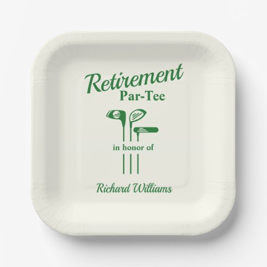 Retirement Golf Clubs Thema Par T-shirt Papieren Bordje (Voorkant)