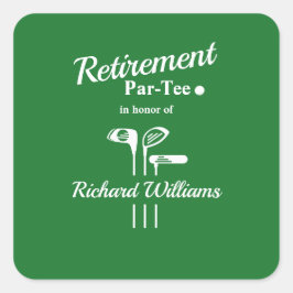 Retirement Golf Clubs Thema Par T-shirt Vierkante Sticker