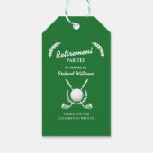 Retirement Golf Clubs Wreath Theme Party Cadeaulabel (Achterkant)