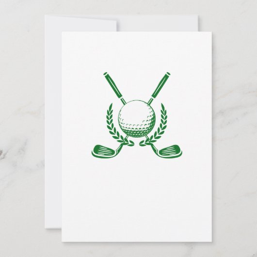 Retirement Golf Clubs Wreath Theme Party Kaart (Achterkant)