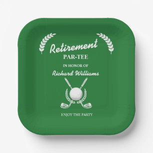 Retirement Golf Clubs Wreath Theme Party Papieren Bordje