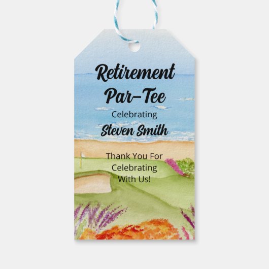 Retirement Golf Course by the Beach  Cadeaulabel (Achterkant)