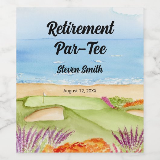 Retirement Golf Course by the Beach  Wijn Etiket (Enkel label)