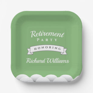 Retirement Golf Golfballs Formele Vintage Papieren Bordje