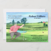 Retirement Golf Man Lezen van de groene Waterverf Kaart (Voorkant)