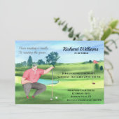 Retirement Golf Man Lezen van de groene Waterverf Kaart (Staand voorkant)