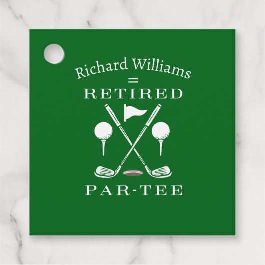 Retirement Golf Moderne Embleem Golf Clubs Gepensi Bedankjes Labels (Voorkant)