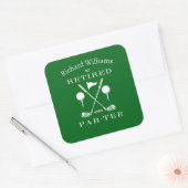 Retirement Golf Moderne Embleem Golf Clubs Gepensi Vierkante Sticker (Envelop)