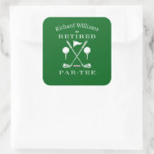 Retirement Golf Moderne Embleem Golf Clubs Gepensi Vierkante Sticker (Tas)