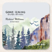Retirement Gone Hiking Life is Better Mountains Kartonnen Onderzetters (Voorkant)