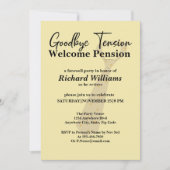 Retirement Goodbye Tension Modern Simple Party Kaart (Voorkant)