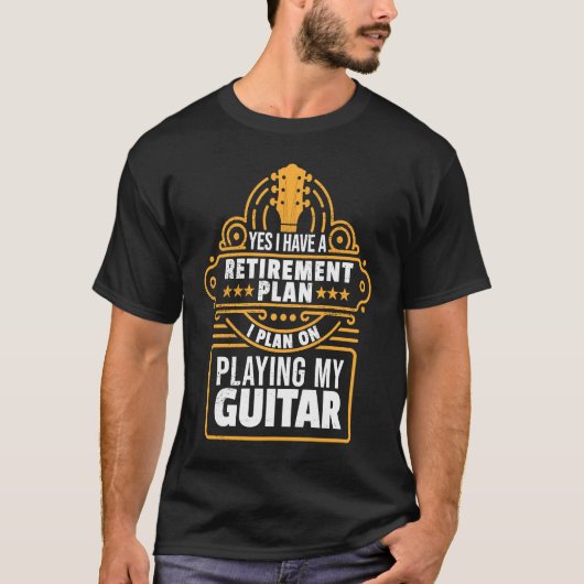 Retirement Guitar Player Dad Guitarist Pensioner G T-shirt (Voorkant)