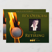 RETIREMENT-INVITATIE - GOLF - FOTOINVOER KAART (Voorkant / Achterkant)