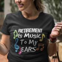 Retirement is muziek kleurrijke muzieknoten met pe
