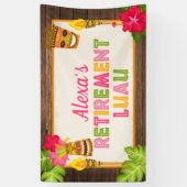 Retirement Luau Banner - Roze (Verticaal)