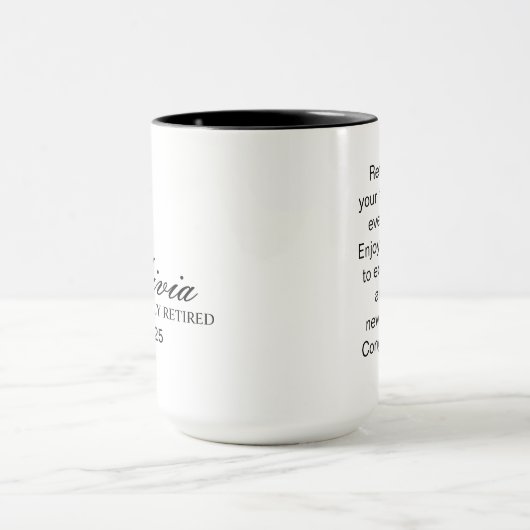 Retirement Mug, Personalized Happy Retirement Cup, Mok (Midden)