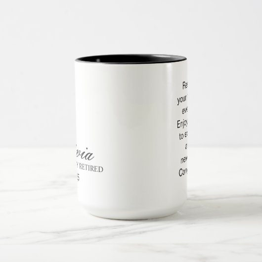 Retirement Mug, Personalized Happy Retirement Cup, Mok (Midden)
