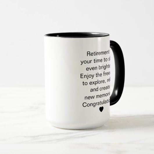 Retirement Mug, Personalized Happy Retirement Cup, Mok (Voorkant rechts)