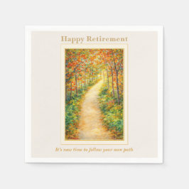 Retirement Napkin | Autumn Path Countryside Scene Servet