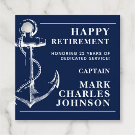 Retirement Navy Anchor Bedankjes Labels