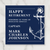 Retirement Navy Anchor Bedankjes Labels (Achterkant)