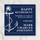 Retirement Navy Anchor Bedankjes Labels (Voorkant)
