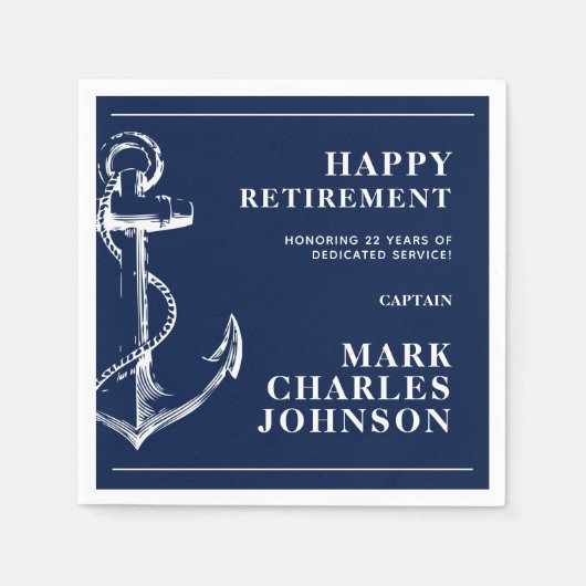 Retirement Navy Anchor Servet (Voorkant)