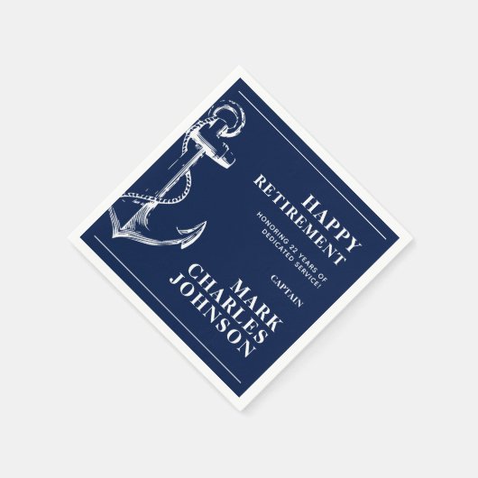 Retirement Navy Anchor Servet (Hoek)