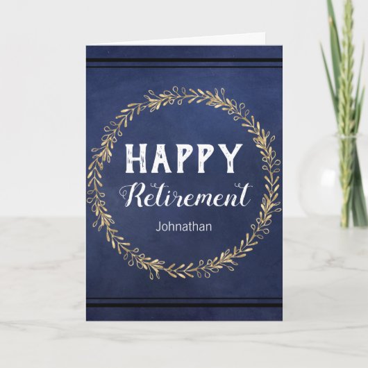 Retirement Nep faux krans Blauwe kaart (Voorkant)