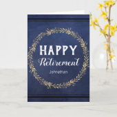 Retirement nep folie krans blauwe kaart (Gele Bloem)