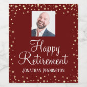 Retirement One Photo Fun Confetti Wijn Etiket (Enkel label)