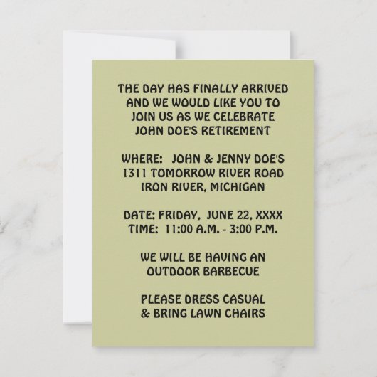 RETIREMENT PARTIJ INVITE INVITATIE EZ2 AANGEPAST! KAART (Achterkant)
