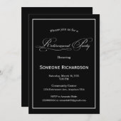 Retirement Party Announcement black Kaart (Voorkant / Achterkant)