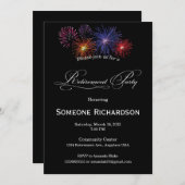 Retirement Party Announcement with Fireworks Kaart (Voorkant / Achterkant)