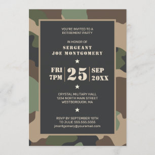 Retirement Party Army Militair Woodland Camouflage Kaart